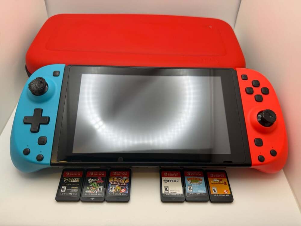 Nintendo Switch Console Bundle with 6 Games Case and MicroSD